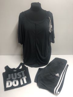 ADIDAS CLOTHING TO INCLUDE AN AERODRY TOP XL