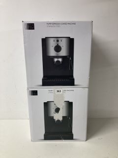 2 X JOHN LEWIS PUMP ESPRESSO COFFEE MACHINES