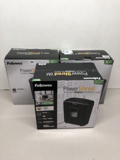 3 X FELLOWES SHREDDERS