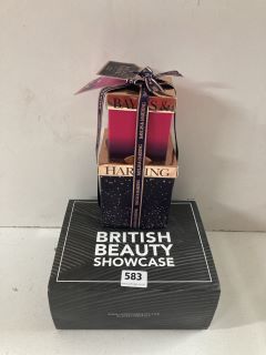 BEAUTY SHOWCASE BOX AND A BAYLISS AND HARDING GIFT SET