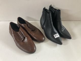 TWO PAIRS OF SHOES TO INCLUDE TRUFFLE BOOTS SIZE 6