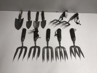 ASSORTED HAND GARDENING TOOLS