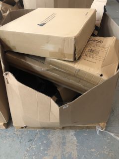 PALLET OF ASSORTED ITEMS INC FLOOR FAN LABEL PRINTER