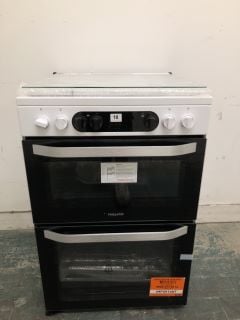 HOTPOINT FREESTANDING DOUBLE OVEN WITH GASS HOBS MODEL:HDM67G9C2CW/UK