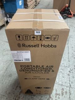 RUSSELL HOBBS PORTABLE AIR CONDITIONER/DEHUMIDIFIER RHPAC3001 (SEALED)