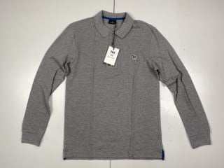 PAUL SMITH MENS SLIM FIT LS POLO SHIRT, SIZE-M, 100% ORGANIC COTTON -RRP £77