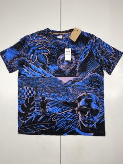 PAUL SMITH GENTS T SHIRT CHILEAN WOODCUT PRINT, SIZE-L, 100% COTTON -RRP £184