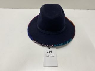 PAUL SMITH WOMEN HAT CONTRAST EMB SIZE-M, 100% WOOL -RRP £149