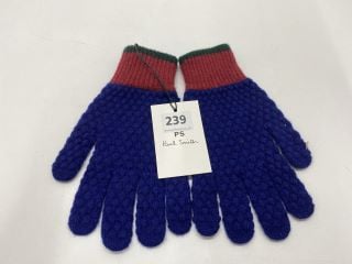 PAUL SMITH MEN GLOVE TEXTURED BLOCK, SIZE-0, 100% LAMBSWOOL KNITTED -RRP £43