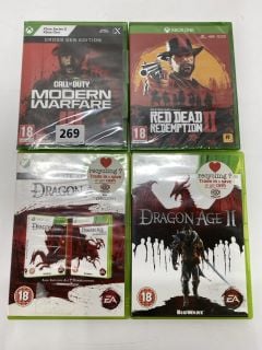 4 X ASSORTED XBOX GAMES TO INC CALL OF DUTY MODERN WARFARE III (18+ ID REQUIRED)