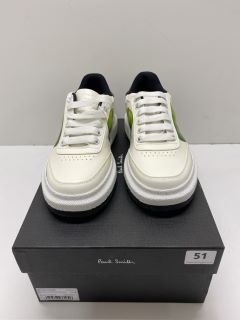 PAUL SMITH MENS SHOES HACKNEY WHITE APPLE 50TH,100% CALF LEATHER UPPER/RUBBER SOLE,SIZE 6