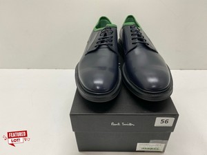 PAUL SMITH MENS SHOE RUTFORD DRK NAVY GREEN TOPLINE,100% COW LEATHER UPPER/RUBBER SOLE,SIZE 10