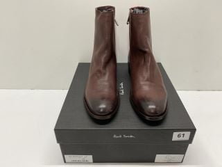 PAUL SMITH WOMENS SHOE ADALIA BORDO,100% CALF LEATHER UPPR/RUBBER SOLE,SIZE 39