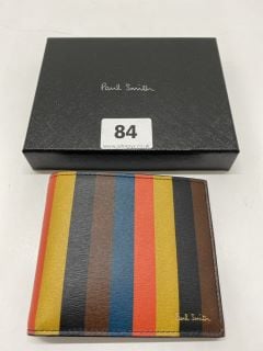 PAUL SMITH COW LEATHER MEN WALLET BF BRGT STRP,100% CALF LEATHER,RRP:£128