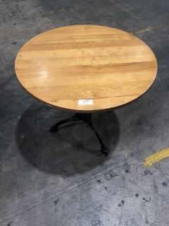 CYPRUS ROUND DINING TABLE WITH BEECH TUFF TOP, H- 70CM W- 75CM D- 75CM