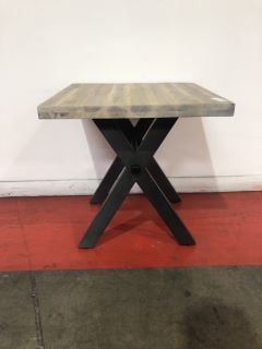 OVERSIZED METAL X FARTAME COFFE TABLE, H- 61CM W- 60CM D- 60CM