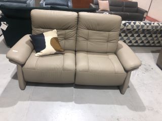 LIGHT TAN LEATHER MARY HR UPHOLSTERED 2 SEATER WITH 2 POWER RECLINERS, RRP £5,869.00