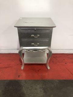 CRISTAL FRENCH SILVER LEAF 2 DRAWER BEDSIDE TABLE, W44 X D38 X H71CM RRP £479