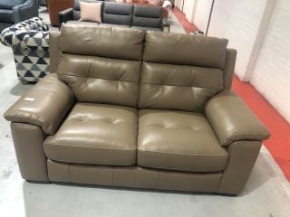 HAMBLE 2 SEATER SOFA IN BROWN LEATHER MATERIAL, RRP £999.00