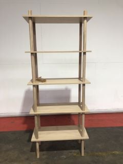 OAK 5 SHELF BOOKCASE, W80 X D35 X H194CM