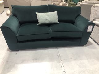 MALONE 2/3 SEATER SOFA IN GREEN COLOURED VELVET, RRP £2,299.00