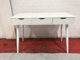 NITRO WHITE MELAMINE 3 DRAWER OFFICE DESK, W110 X D50 X H77CM, RRP £187