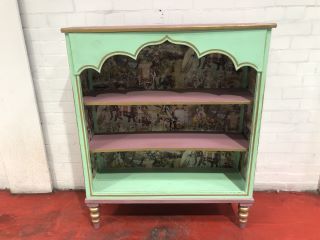 PINK AND BLUE INDIAN INSPIRED CABINET, W95 X D31 X H115