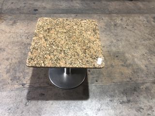 MARBLE STYLE SQUARE TOPPED METAL BASE TABLE, H- 55CM W- 61CM D- 61CM