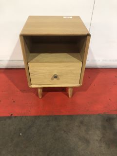 CHESTER 1 DRAWER PINE BEDSIDE TABLE W/ CONSOLE, H- 55CM W- 37.5CM D- 34CM