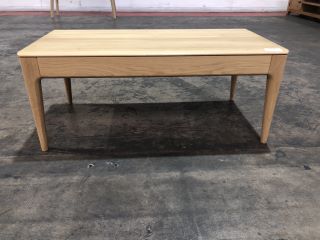 OAK WOOD DINING COFFEE TABLE, H- 41CM W- 100CM D- 51CM