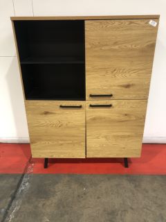 OAK WOOD 3 DOOR CABINET, H- 158.5CM W- 120CM D- 40CM