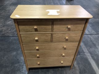 TERAMO OAK 7 DRAWER TALL WIDE CHEST, H- 121CM W- 98CM D- 46CM,  RRP £1545