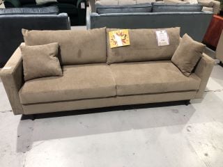 ALMELO LIGHT BROWN CORDUROY 3 SEATER SOFA, RRP £934