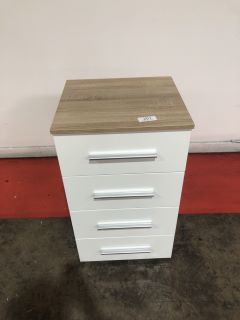 ELEGANT 4 U OAK TOP AND 4 WHITE DRAWER CHEST, H- 81CM W- 46.5CM D- 42.5CM, RRP £276