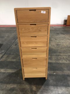 ERCOL BOSCO TEAK 6 DRAWER TALL CHEST, H- 143.5CM W- 53CM D- 45CM, RRP £1033