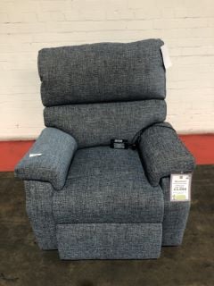 NEWSTEAD NAVY BLUE AQUA CLEAN FABRIC STANDARD SINGLE MOTOR RECLINER CHAIR, RRP £2098