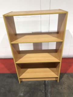 OAK 3 SHELF BOOKCASE, H- 138CM W- 84CM D- 42CM