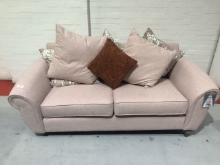 MALSHANGER LIGHT PINK FABRIC 3 SEATER SCATTER BACK SOFA, RRP £979