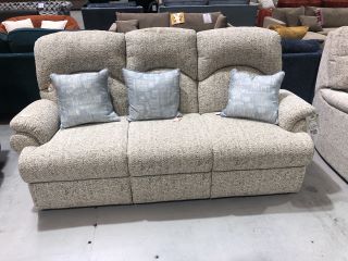 FAIRWATER OFF-CREAM SYNERGY PATTERN FABRIC 3 SEATER FIXED SOFA, RRP £2572