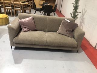 AZUR LIGHT BROWN FABRIC 2 SEATER SOFA, RRP £ 448