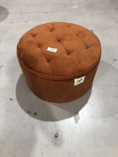 GAIA ORANGE VELVET OTTOMAN, RRP £356