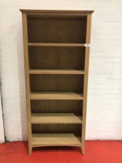 OAK WOOD TALL BOOKCASE, W75 X D28 X H180CM