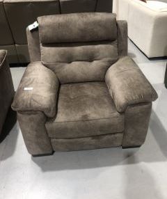 BENTLEY 1 SEATER ELECTRIC POWER RECLINER IN SLATE COLOURED FABRIC