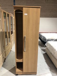 WOODEN SINGLE DOOR WARDROBE, H-184CM W- 62CM D- 55CM