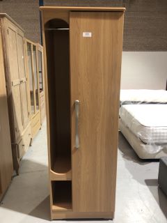 WOODEN SINGLE DOOR WARDROBE, H-184CM W- 62CM D-55CM