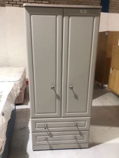 WOODEN GREY COLOURED NAPLES 2 DOOR 2 DRAWER COMBI WARDROBE CR800,  H-186CM W- 80CM D- 59CM, RRP £1,339