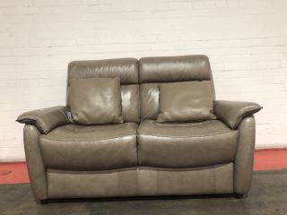 HOBBINS 2 SEATER SOFA IN BROWN LEATHER MATERIAL, RRP £749.00