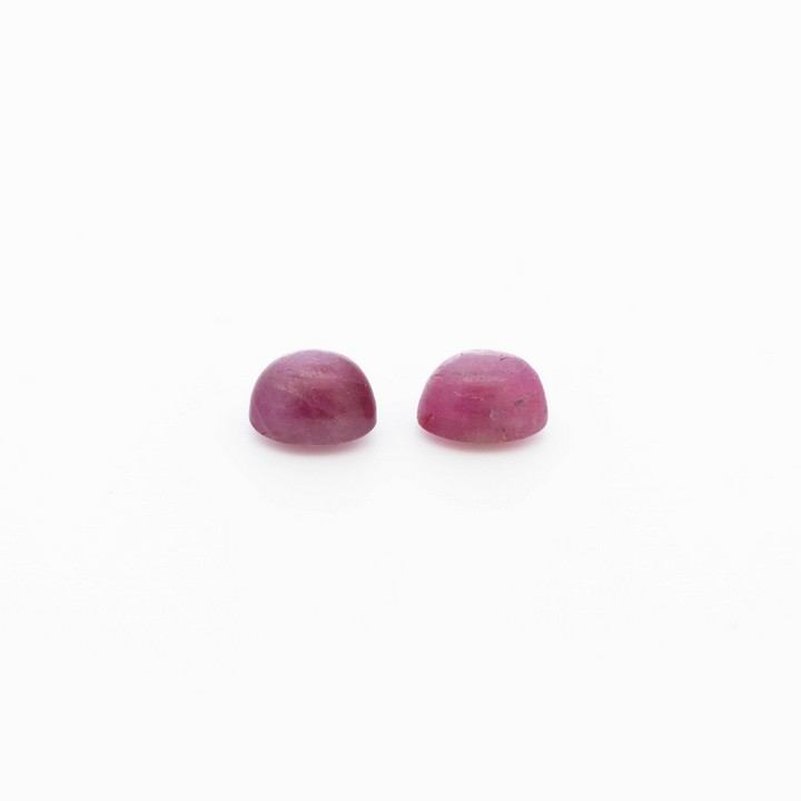 6.10ct Red Ruby Cabochon Oval-cut Pair of Gemstones (VAT Only Payable on Buyers Premium)