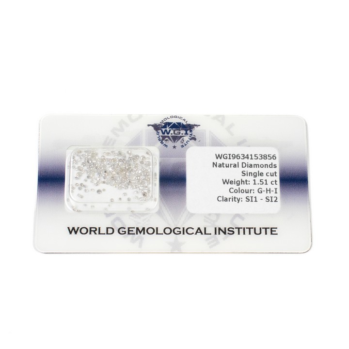 1.51ct Natural Diamond Brilliant Round-cut Parcel of Gemstones. Colour G-H-I, Clarity Si1-Si2. Report WGI19634153856. Security Sealed (VAT Only Payable on Buyers Premium)