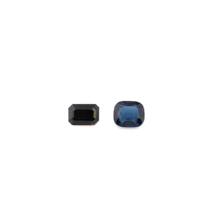 1.43ct Blue Sapphire Cushion and Rectangle-cut Two Gemstones